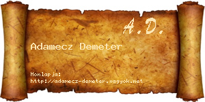 Adamecz Demeter névjegykártya